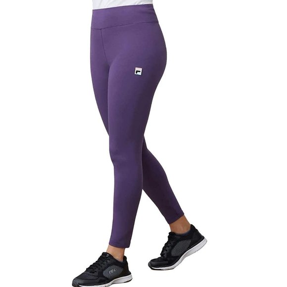 NWT Fila Women's Cotton High Waist Leggings Gothic Grape Size M $50 1B099 - Picture 3 of 3